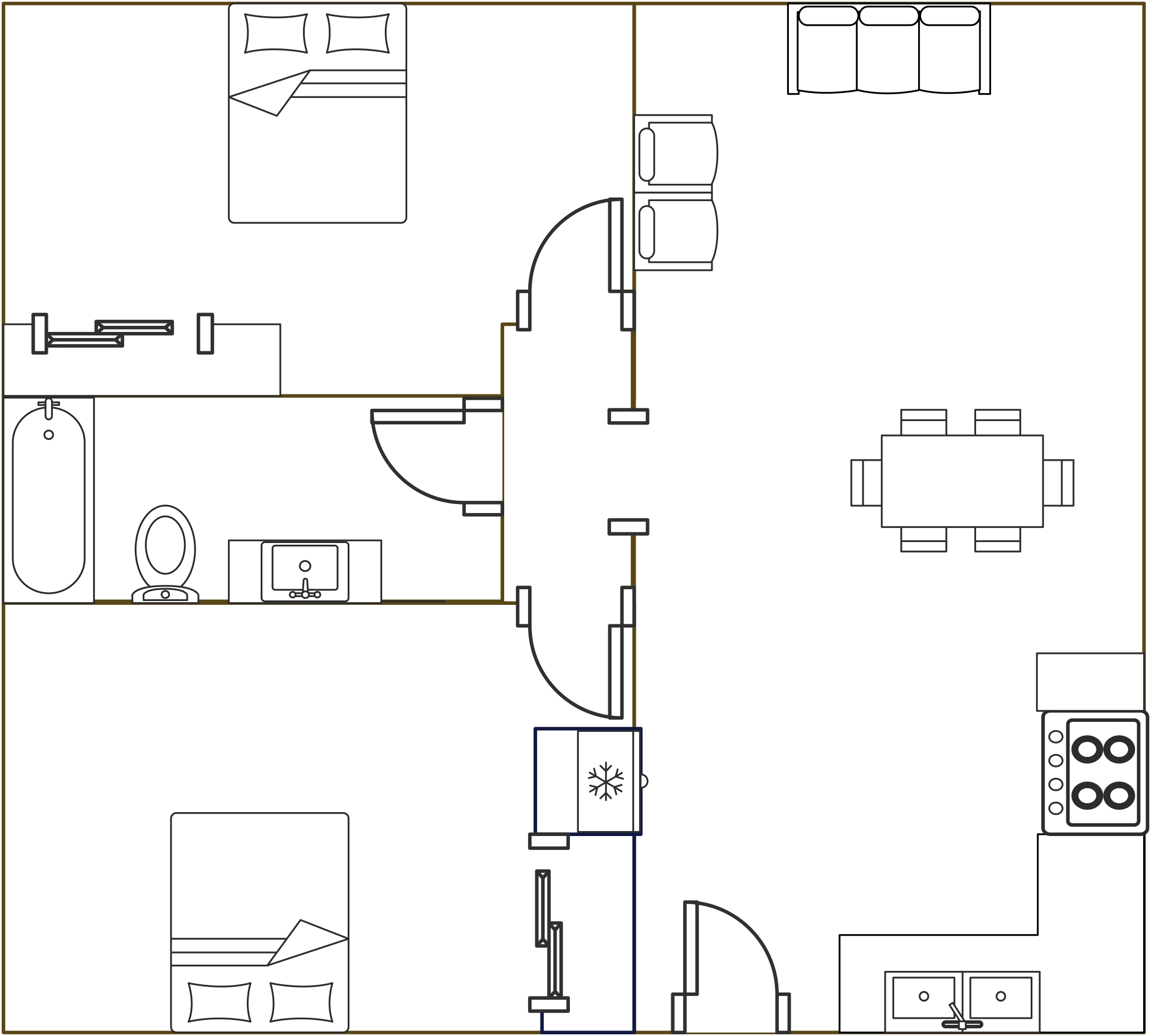2 Bedroom, 1 FullBath floor plan