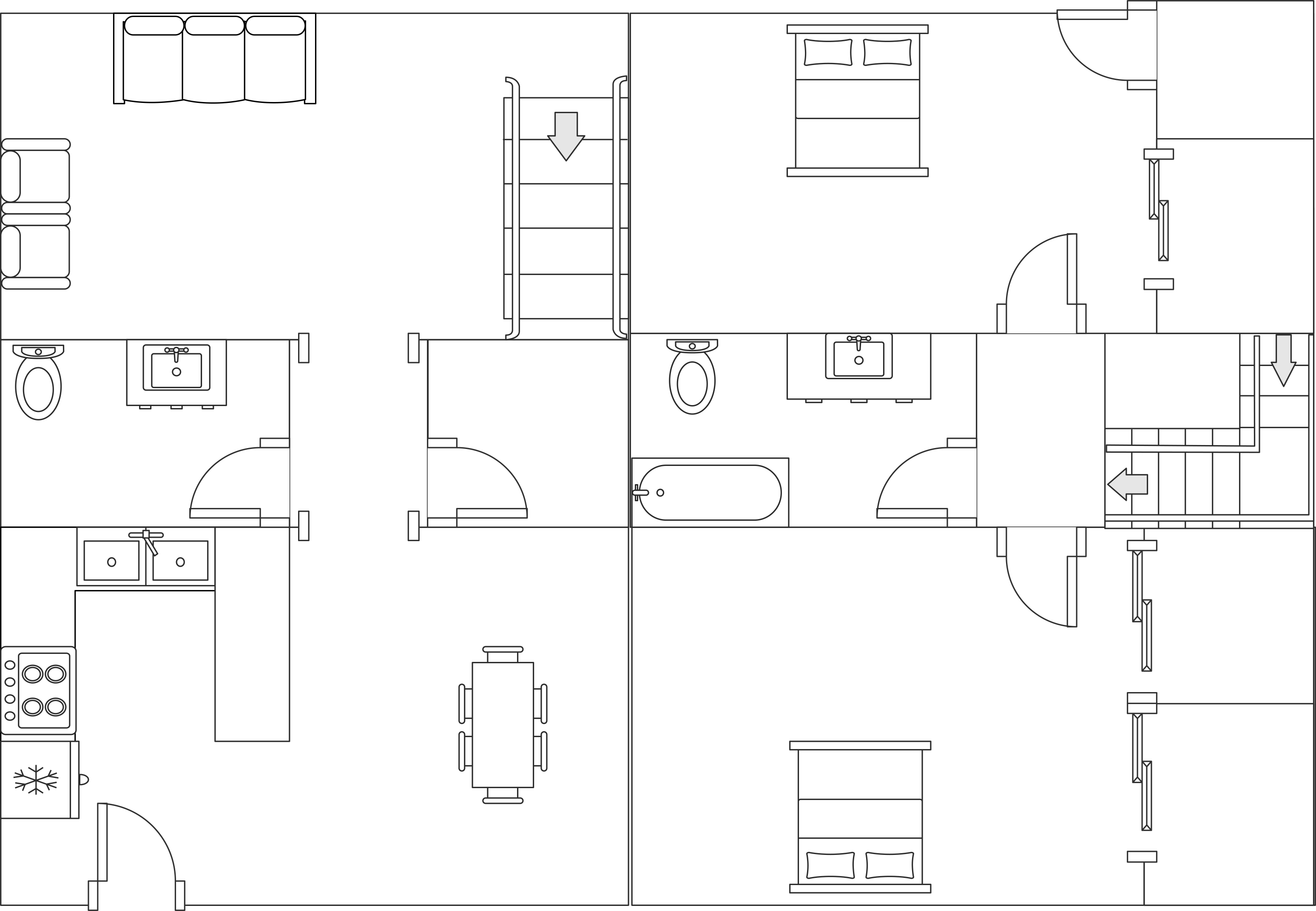 2 Bedroom, 1 Full Bath & 1 Half-Bath floor plan